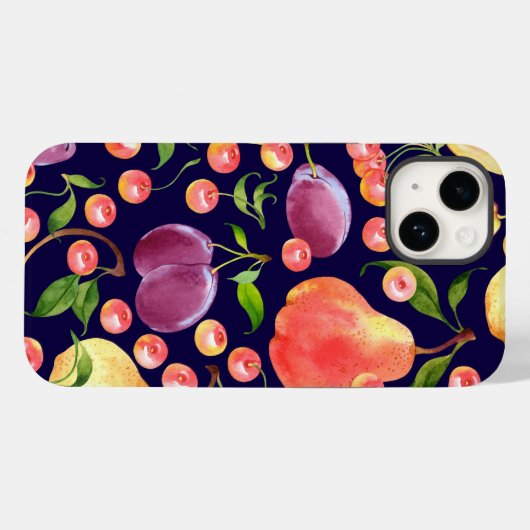 Coques Case-Mate iPhone Fruit de raisin pourpre | iPhone 14 Coque-Mate (Verso (horizontal))