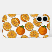 Coques Case-Mate iPhone Fruit Orange frais Citrus Motif sans joint (Verso (horizontal))