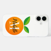 Coques Case-Mate iPhone Fruit orange frais personnalisé monogramme iPhone  (Verso (horizontal))