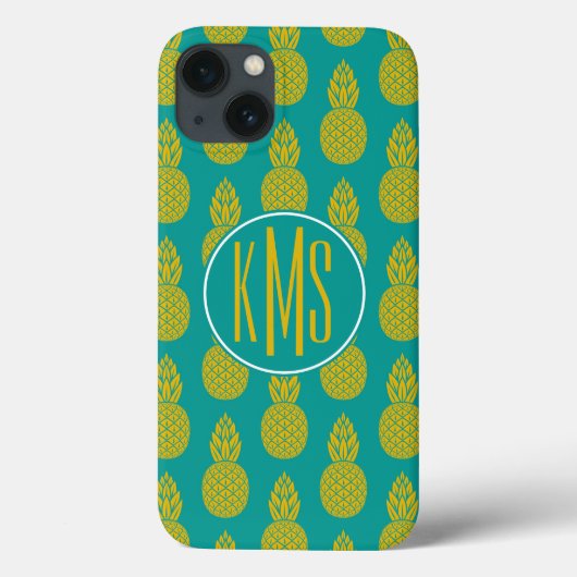 Coques Case-Mate iPhone Fruit tropical ananas | Monogramme (Verso)