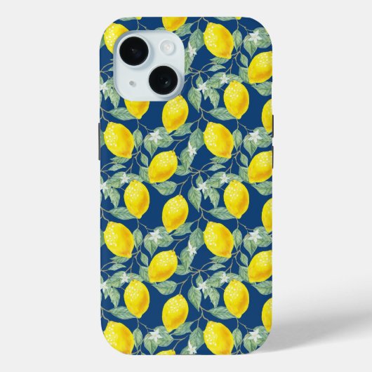 COQUES Case-Mate iPhone FRUITS CITRONS FOND BLEU (Verso)