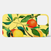 Coques Case-Mate iPhone Fruits d'agrumes, motif d'aquarelle vibrante. (Verso (horizontal))