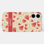 Coques Case-Mate iPhone Fruits de pastèque Motif et nom personnalisé (Verso (horizontal))