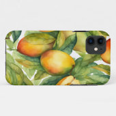Coques Case-Mate iPhone Fruits et feuilles de mangue  (Dos (Horizontal))