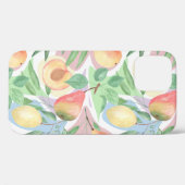 Coques Case-Mate iPhone Fruits, pêches, poires, citrons, aquarelle (Verso (horizontal))
