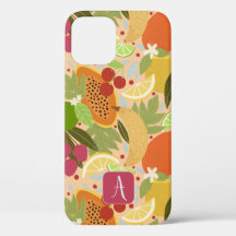 Fruits tropicaux et Monogramme Motif
