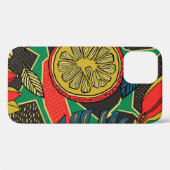 Coques Case-Mate iPhone Fruits tropicaux, feuille, motifs floraux de gribo (Verso (horizontal))