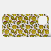 Coques Case-Mate iPhone Fruits tropicaux sans couture motif jaune et blanc (Verso (horizontal))