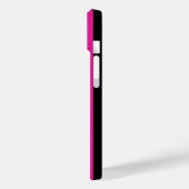 Coques Case-Mate iPhone Fuchsia and black candy stripes (Verso / Gauche)