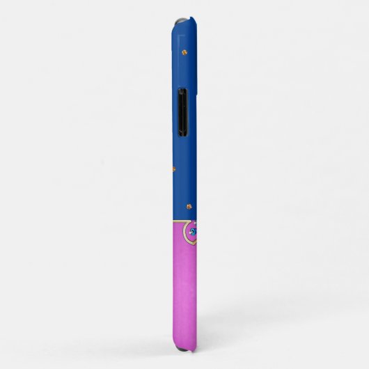 Coques Case-Mate iPhone Fuchsia Blue et or bijouté Monogrammé (Dos/Droite)