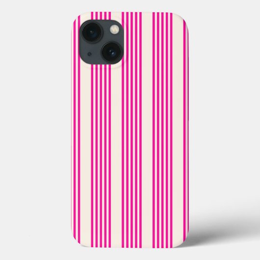 Coques Case-Mate iPhone Fuchsia et beige cinq rayures motif (Verso)