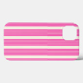 Coques Case-Mate iPhone Fuchsia et beige cinq rayures motif (Verso (horizontal))