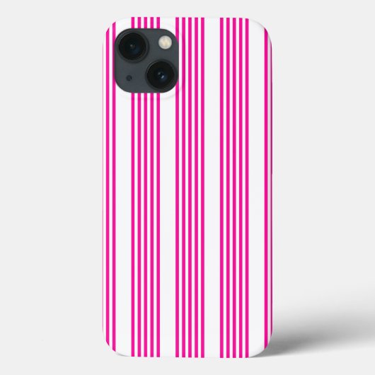 Coques Case-Mate iPhone Fuchsia et blanc cinq bandes motif (Verso)