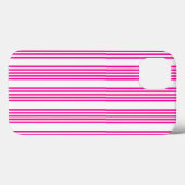 Coques Case-Mate iPhone Fuchsia et blanc cinq bandes motif (Verso (horizontal))