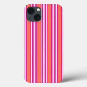 Case-Mate iPhone Case Fuchsia et corail vivant cinq bandes motif