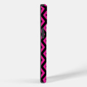 Coques Case-Mate iPhone Fuchsia et motif de diamants noirs (Verso / Droite)