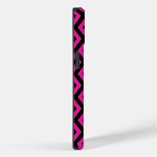 Coques Case-Mate iPhone Fuchsia et motif de diamants noirs (Verso / Droite)