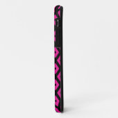 Coques Case-Mate iPhone Fuchsia et motif de diamants noirs (Dos/Gauche)