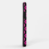 Coques Case-Mate iPhone Fuchsia et motif de diamants noirs (Dos/Droite)