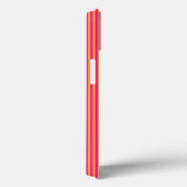 Coques Case-Mate iPhone Fuchsia et rayures jaunes avec bleu marine (Verso / Droite)