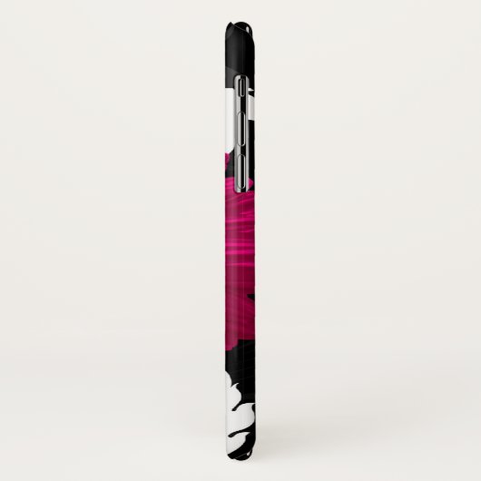 Coques Case-Mate iPhone Fuchsia Gerbera Daisy avec Black and White Swirl (Dos/Gauche)