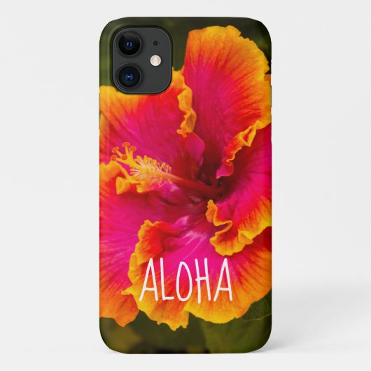 Coques Case-Mate iPhone Fuchsia hawaïenne et Hibiscus orange de Kauai (Dos)
