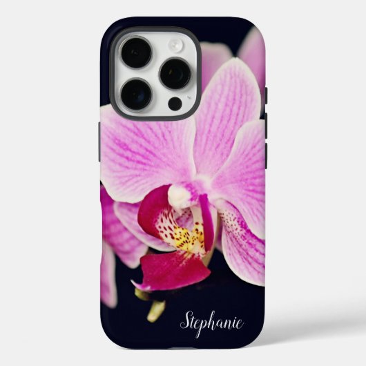Coques Case-Mate iPhone Fuchsia Pink Orchid Floral Custom (Verso)