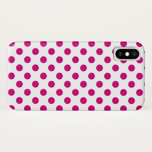 Coques Case-Mate iPhone Fuchsia polka (Dos (Horizontal))