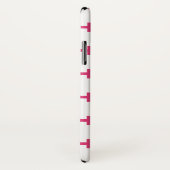 Coques Case-Mate iPhone Fuchsia polka croise sur blanc (Dos/Droite)