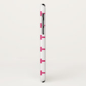 Coques Case-Mate iPhone Fuchsia polka croise sur blanc (Dos/Gauche)