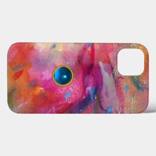 Coques Case-Mate iPhone FUCHSIA ROSE ABSTRAITE pierre saphir bleu (Verso (horizontal))