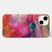 Coques Case-Mate iPhone FUCHSIA ROSE ABSTRAITE pierre saphir bleu (Verso (horizontal))