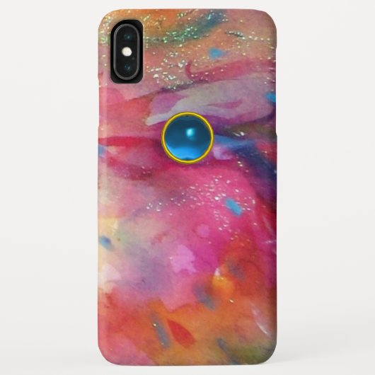 Coques Case-Mate iPhone FUCHSIA ROSE ABSTRAITE pierre saphir bleu (Dos)