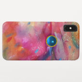Coques Case-Mate iPhone FUCHSIA ROSE ABSTRAITE pierre saphir bleu (Dos (Horizontal))