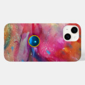 Coques Case-Mate iPhone FUCHSIA ROSE ABSTRAITE pierre saphir bleu (Verso (horizontal))