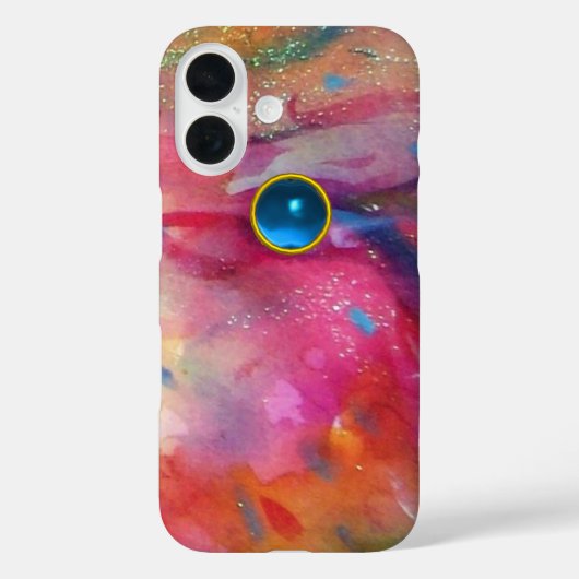 Coques Case-Mate iPhone FUCHSIA ROSE ABSTRAITE pierre saphir bleu (Verso)