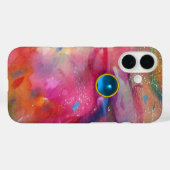 Coques Case-Mate iPhone FUCHSIA ROSE ABSTRAITE pierre saphir bleu (Verso (horizontal))