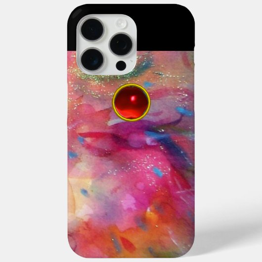 Coques Case-Mate iPhone FUCHSIA ROSE BLEU ABSTRAIT Roue rubis pierre (Verso)
