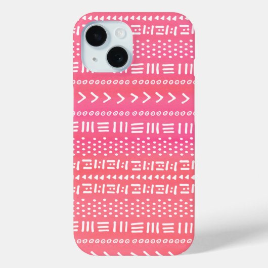 Coques Case-Mate iPhone Fuchsia Rose Boho Stripes Motif mignon (Verso)