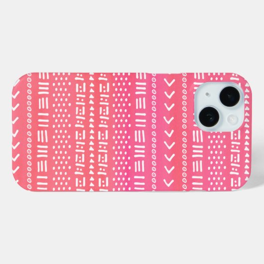 Coques Case-Mate iPhone Fuchsia Rose Boho Stripes Motif mignon (Verso (horizontal))