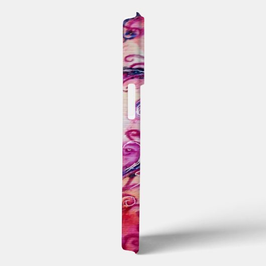 COQUES Case-Mate iPhone FUCHSIA ROSE FLEURIES BLANCHES AVEC LE COEUR (Verso / Droite)