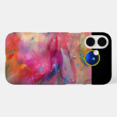 Coques Case-Mate iPhone FUCHSIE ROSE ABSTRAITE pierre saphir bleu (Verso (horizontal))