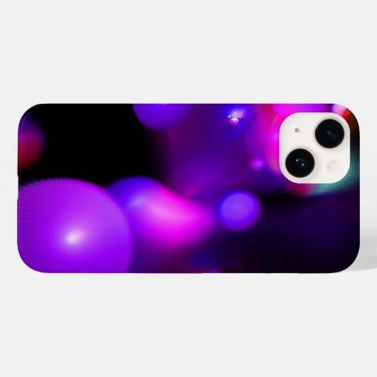 COQUES Case-Mate iPhone FUCHSIE ROSE BOUBLES FRACTALES POURPULAIRES EN NOI (Verso (horizontal))