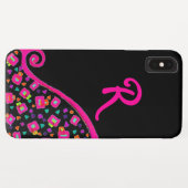 COQUES Case-Mate iPhone FUCHSIE ROSE NOIR DÉCO MONOGRAM ABSTRAIT (Dos (Horizontal))