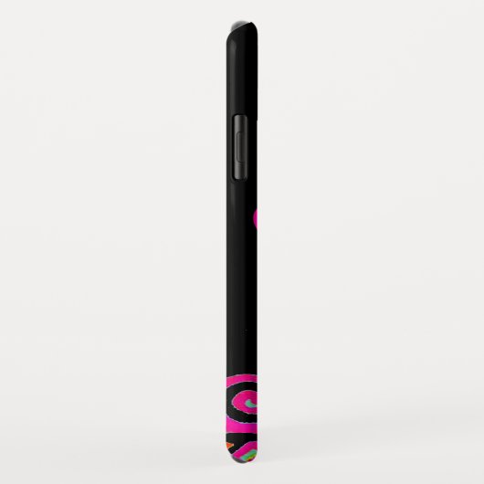 COQUES Case-Mate iPhone FUCHSIE ROSE NOIR DÉCO MONOGRAM ABSTRAIT (Dos/Droite)