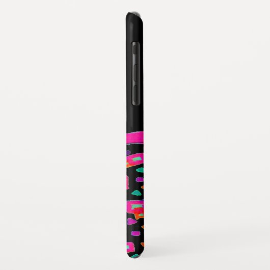 COQUES Case-Mate iPhone FUCHSIE ROSE NOIR DÉCO MONOGRAM ABSTRAIT (Dos/Gauche)