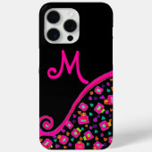 COQUES Case-Mate iPhone FUCHSIE ROSE NOIR DÉCO MONOGRAM ABSTRAIT (Verso)