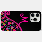 COQUES Case-Mate iPhone FUCHSIE ROSE NOIR DÉCO MONOGRAM ABSTRAIT (Verso (horizontal))