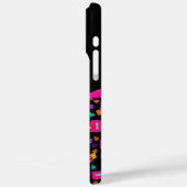 COQUES Case-Mate iPhone FUCHSIE ROSE NOIR DÉCO MONOGRAM ABSTRAIT (Verso / Gauche)