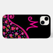 COQUES Case-Mate iPhone FUCHSIE ROSE NOIR DÉCO MONOGRAM ABSTRAIT (Verso (horizontal))